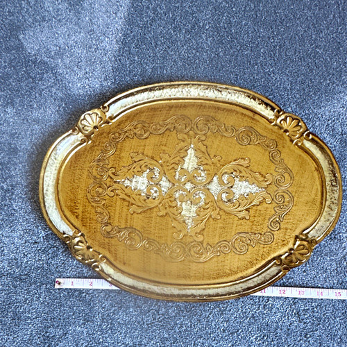 Oval wooden serving tray - wooden,